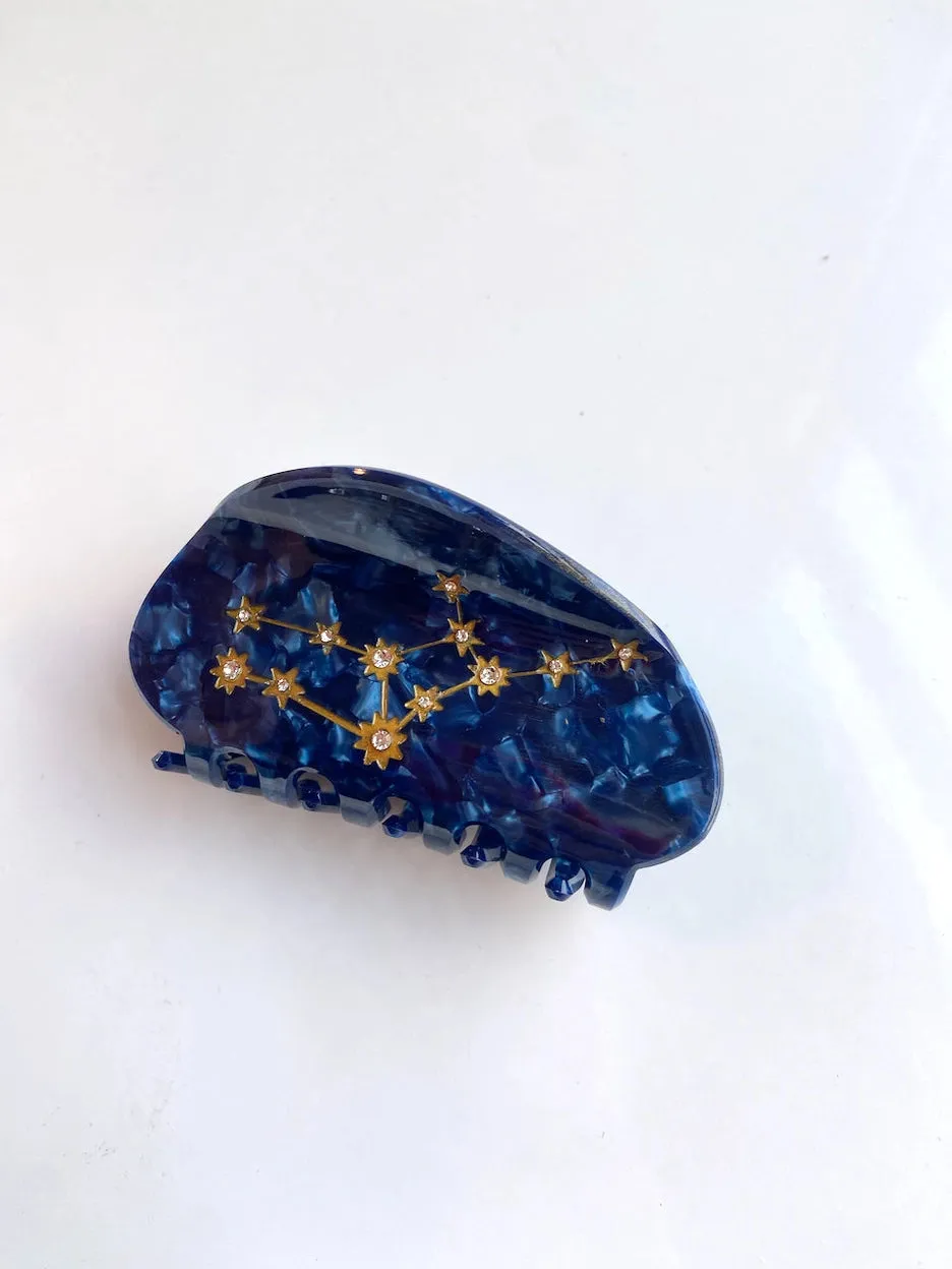 Hand-Painted Zodiac Constellation Hair Claw Clip