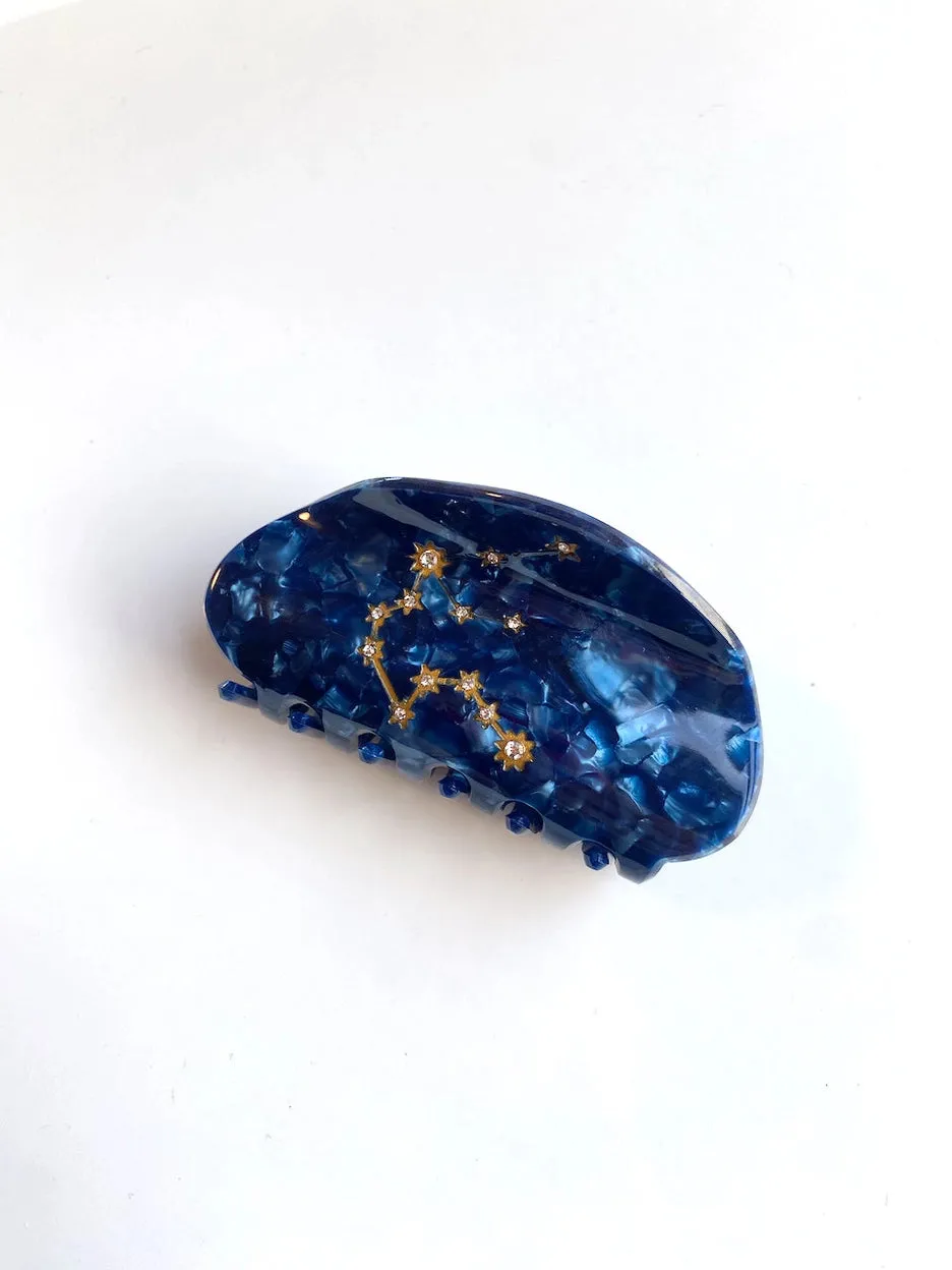 Hand-Painted Zodiac Constellation Hair Claw Clip