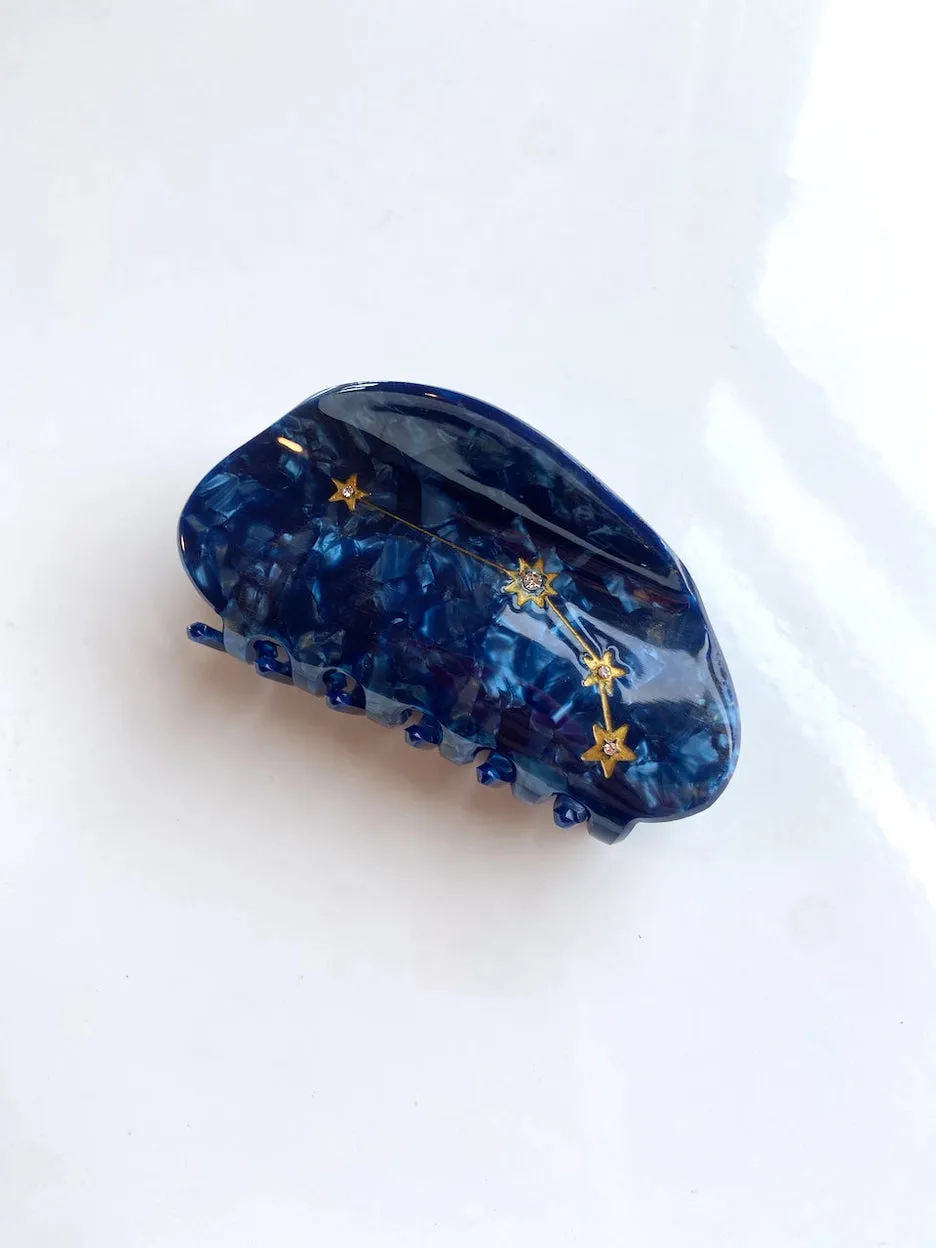 Hand-Painted Zodiac Constellation Hair Claw Clip