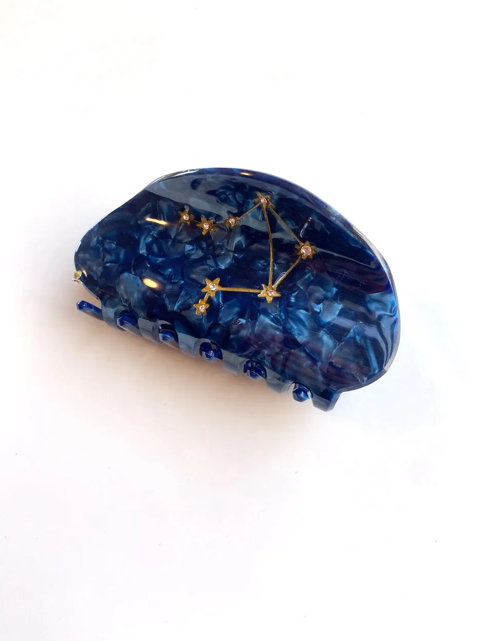 Hand-Painted Zodiac Constellation Hair Claw Clip