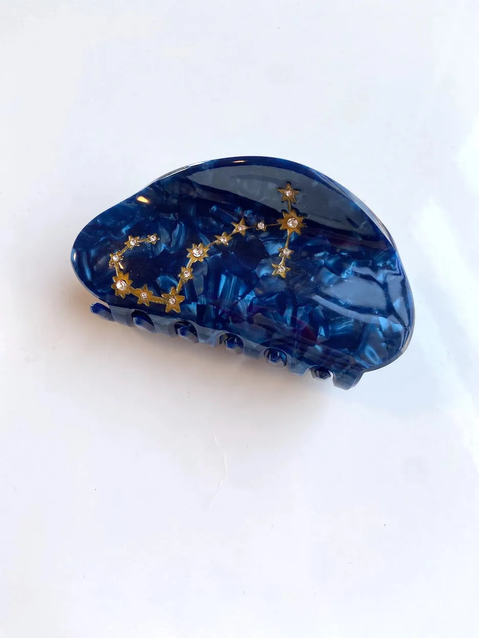 Hand-Painted Zodiac Constellation Hair Claw Clip