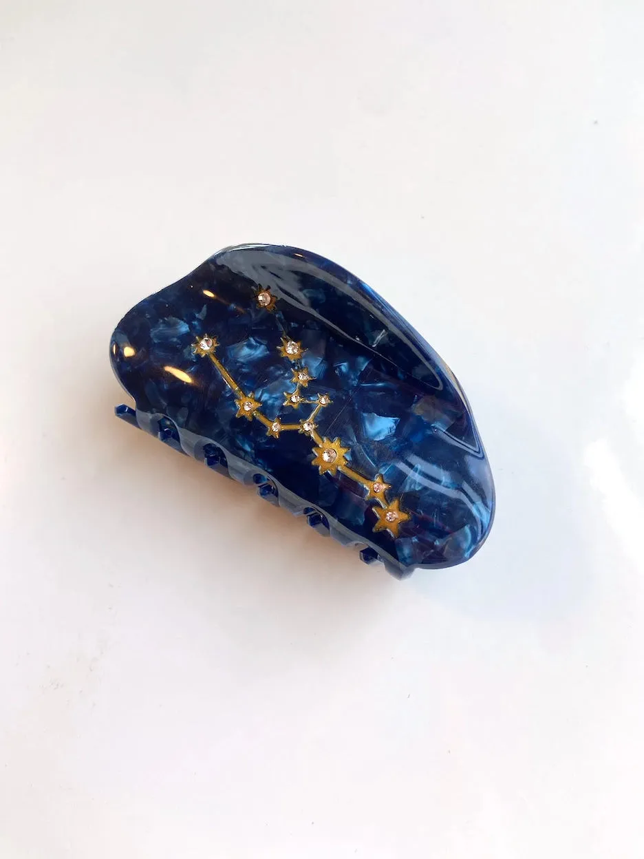 Hand-Painted Zodiac Constellation Hair Claw Clip