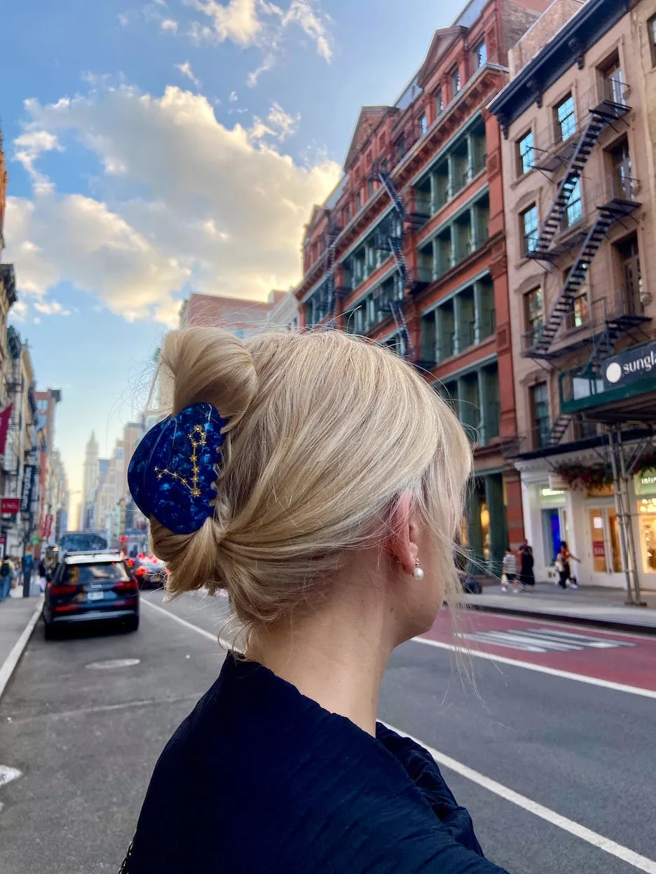 Hand-Painted Zodiac Constellation Hair Claw Clip
