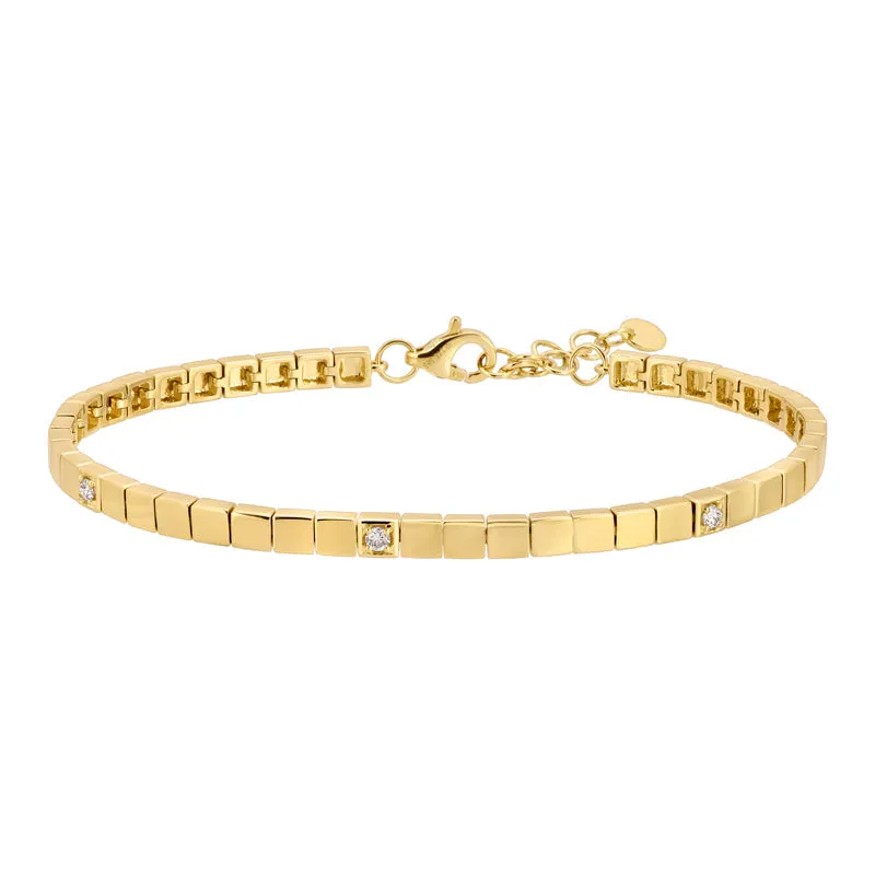 HANNAH SQUARE LINK DIAMOND BRACELET