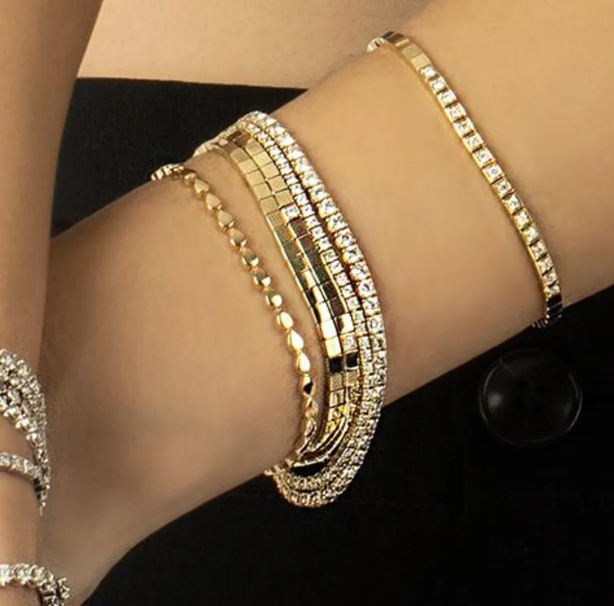 HANNAH SQUARE LINK DIAMOND BRACELET