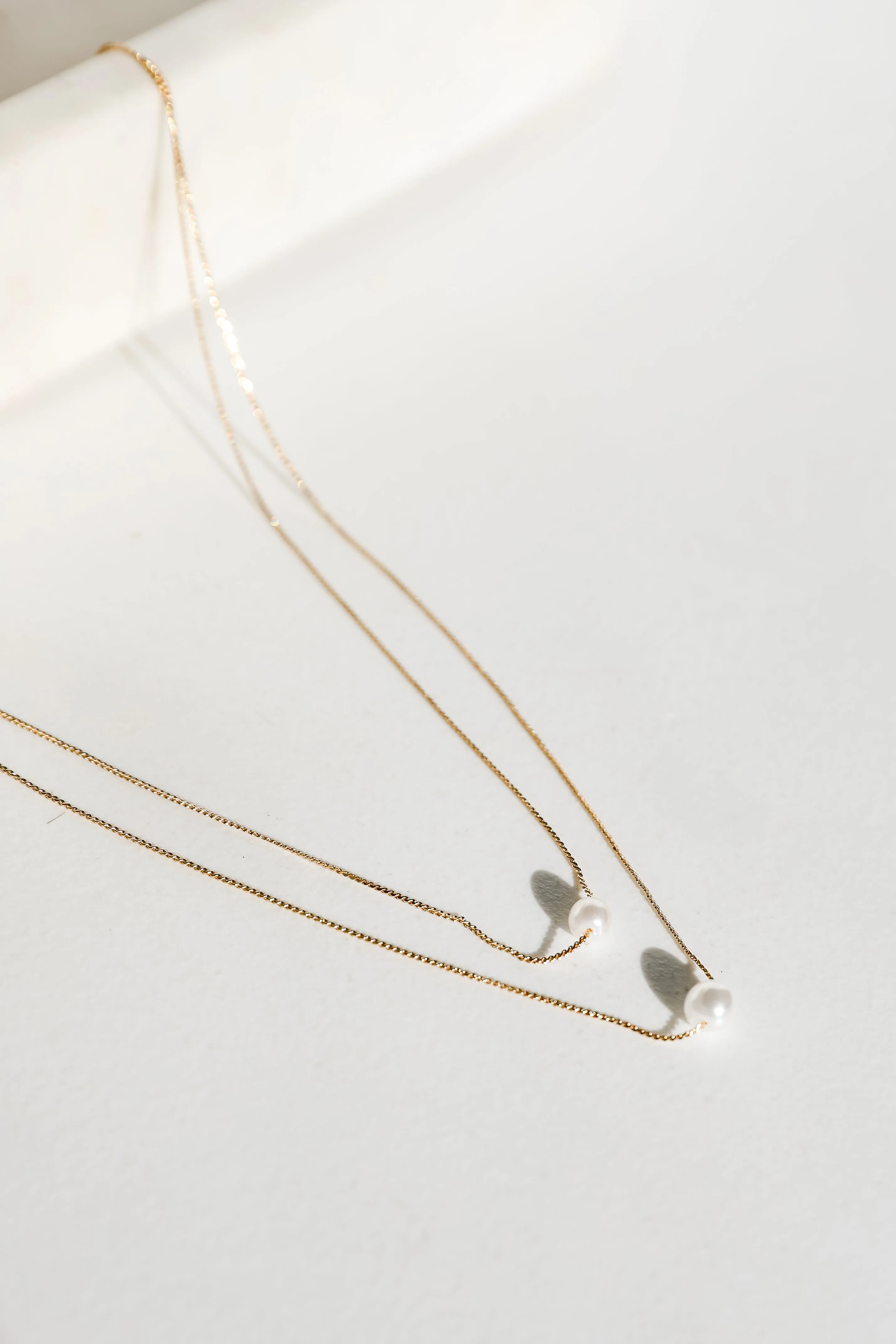 Hazel Gold Layered Pearl Necklace