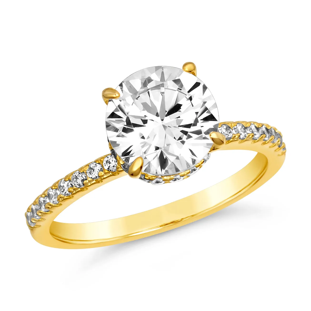 Hidden Halo 1.50 Carat Diamond Crystalline Ring