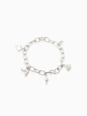 Hinge Link Charm Bracelet | Silver
