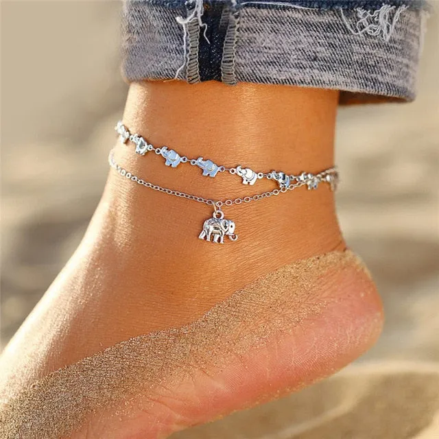 IF YOU Bohemia Sunflower Summer Beach Multilayer Anklets For Women BOHO Foot Chain Anklet Jewelry Bracelet On Leg 2019 New Trend