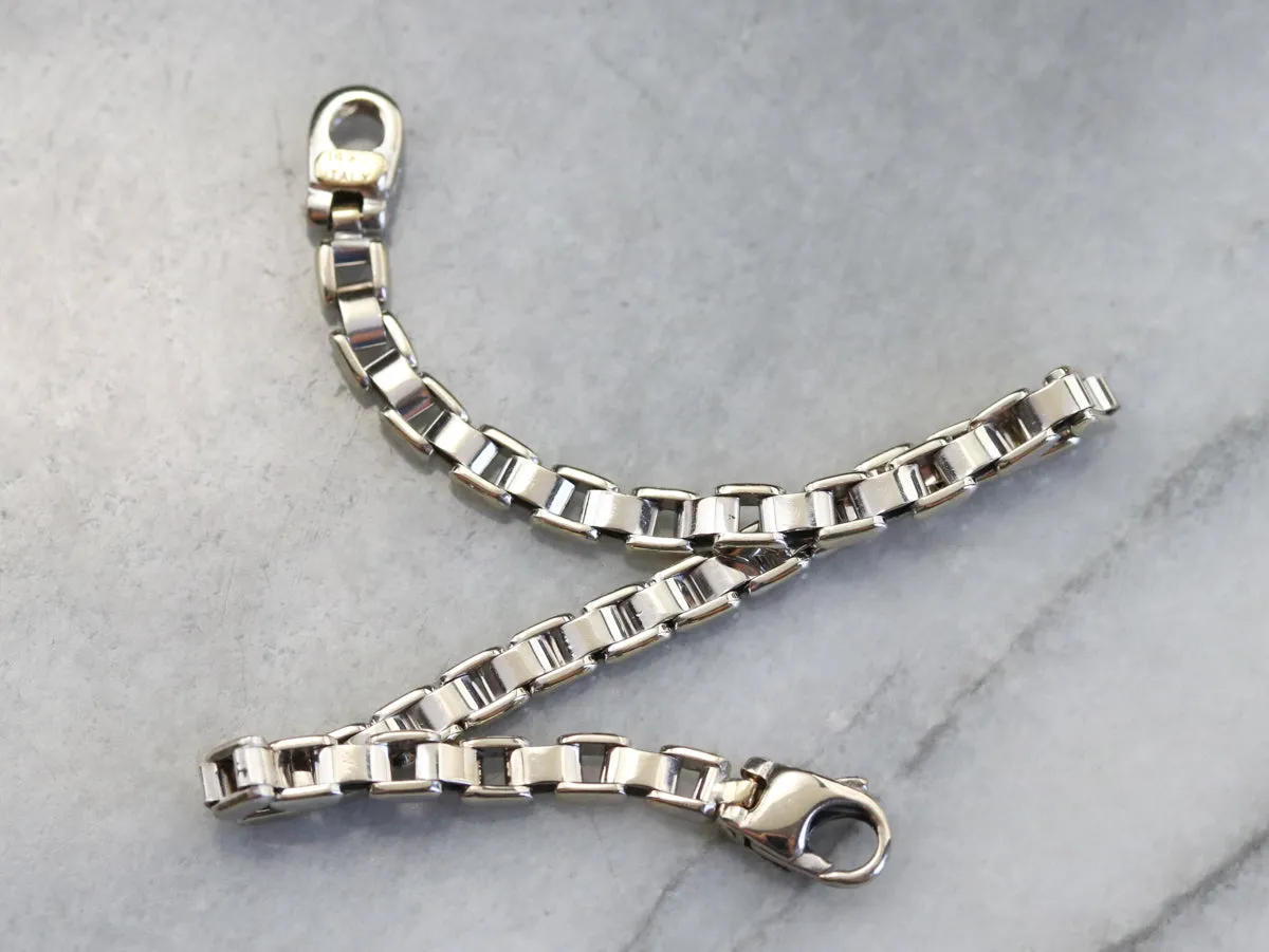 Italian White Gold Link Bracelet