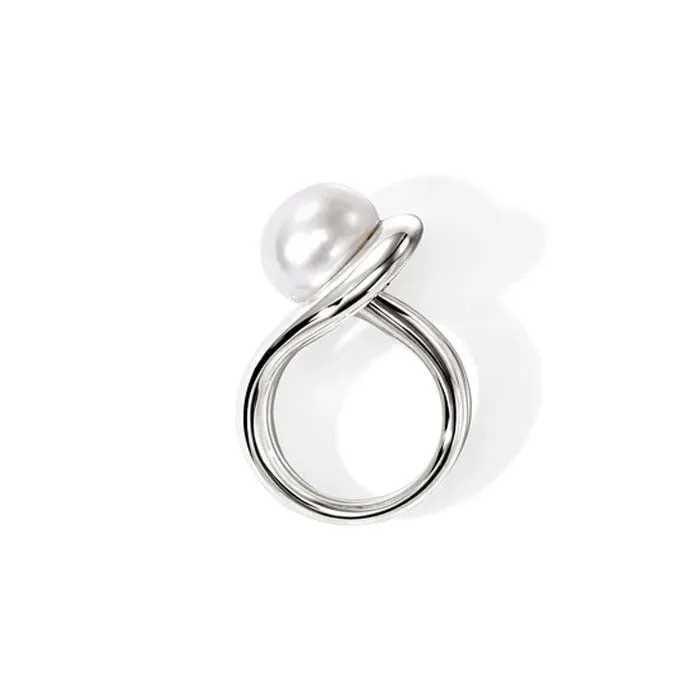 John Hardy Surf Cultured Pearl Ring in Sterling Silver - Size 6
