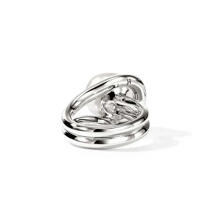John Hardy Surf Cultured Pearl Ring in Sterling Silver - Size 6