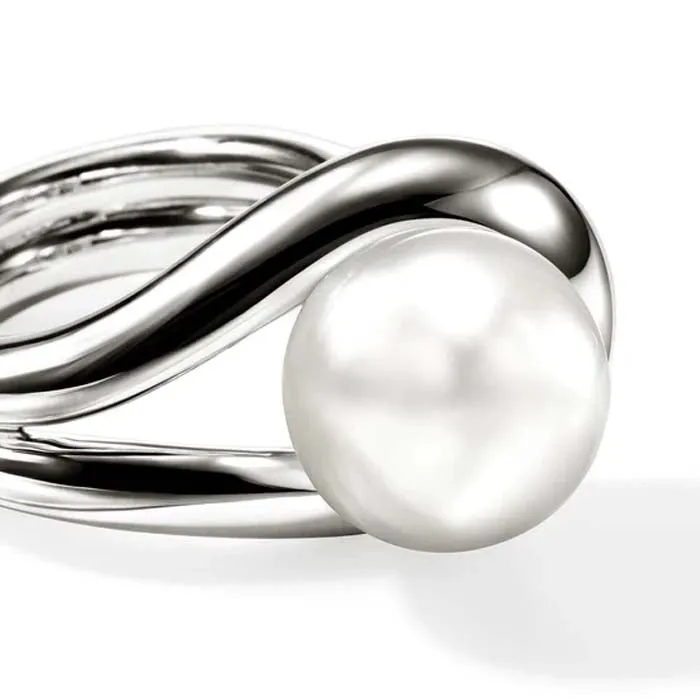 John Hardy Surf Cultured Pearl Ring in Sterling Silver - Size 6