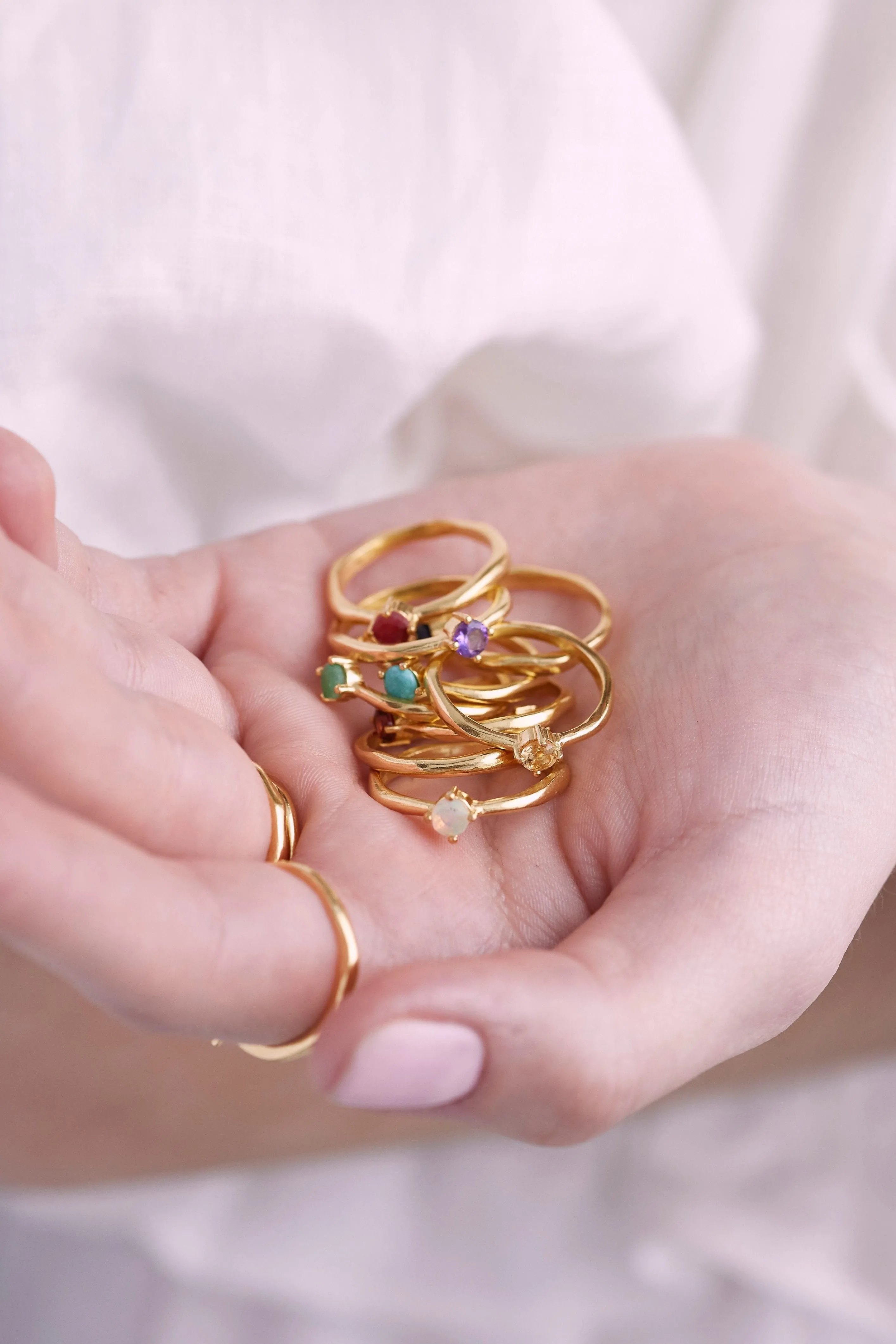 July Ruby Gold Birthstone Ring