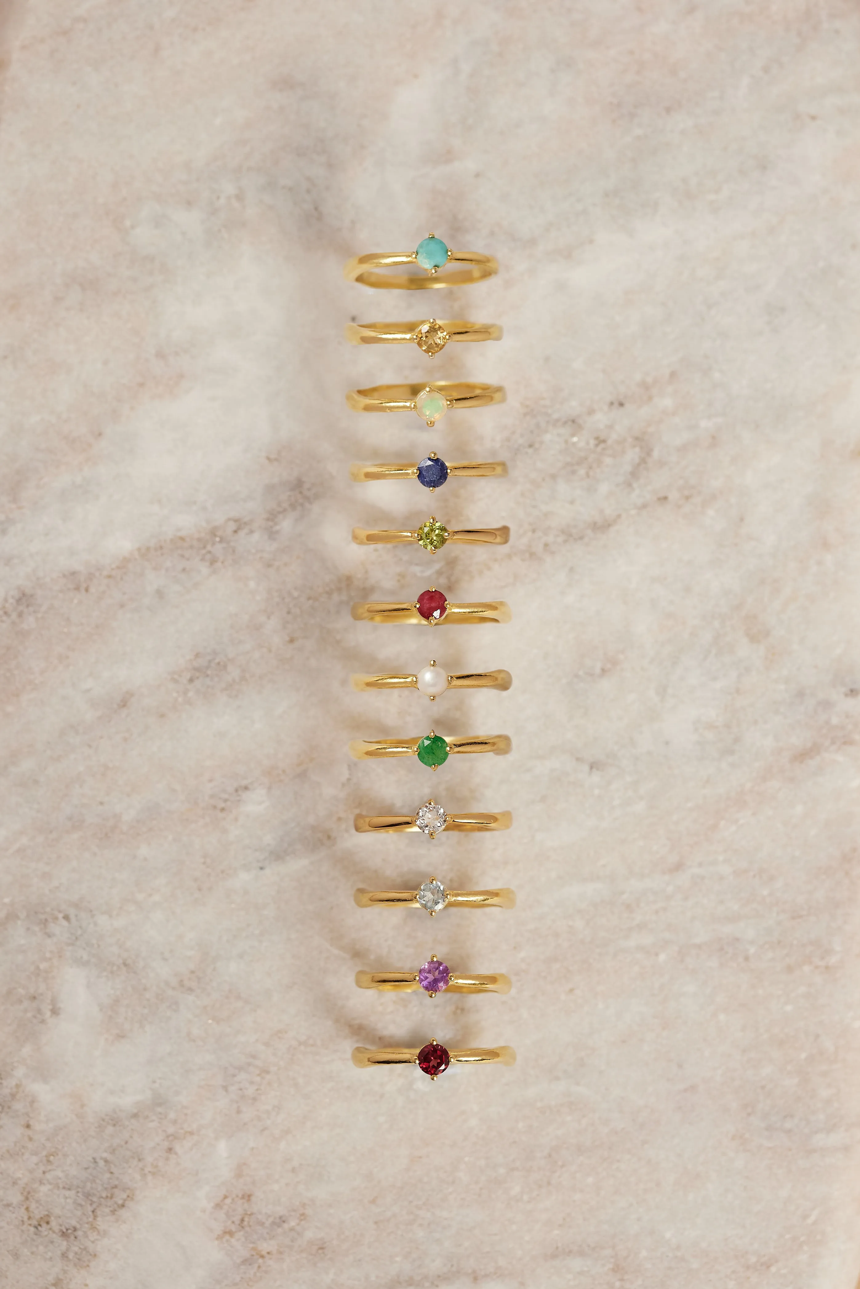 July Ruby Gold Birthstone Ring