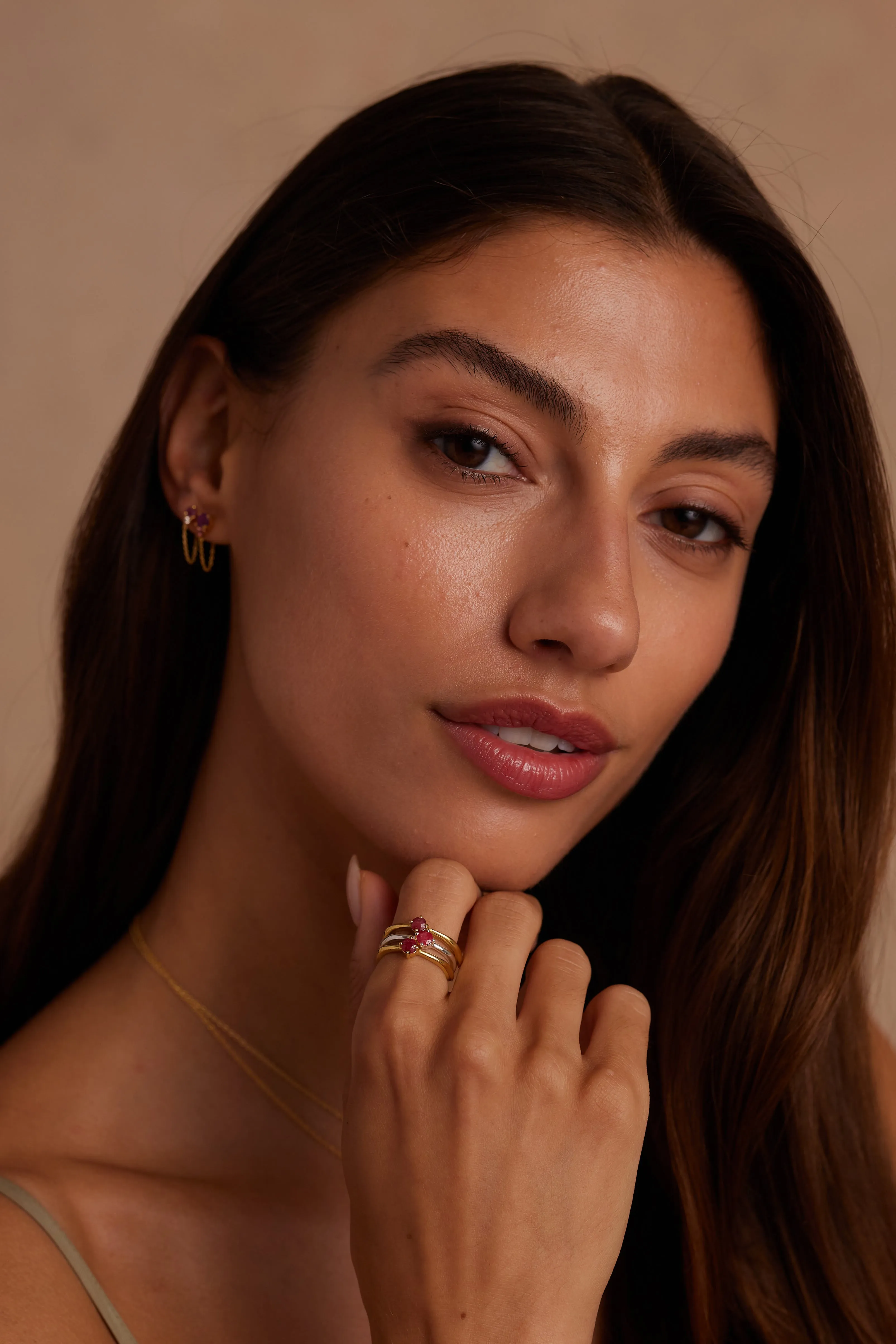 July Ruby Gold Birthstone Ring