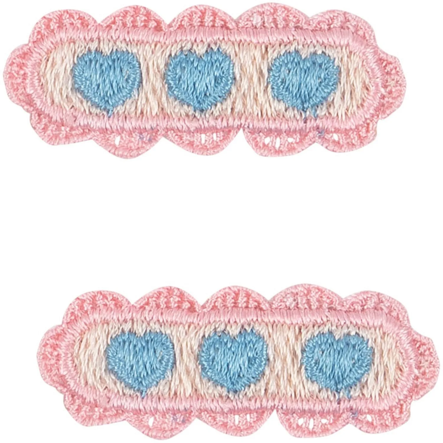 Konges Sl?jd Buttercream 2 Pack Heart Embroidery Hair Clip