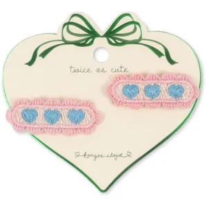Konges Sl?jd Buttercream 2 Pack Heart Embroidery Hair Clip