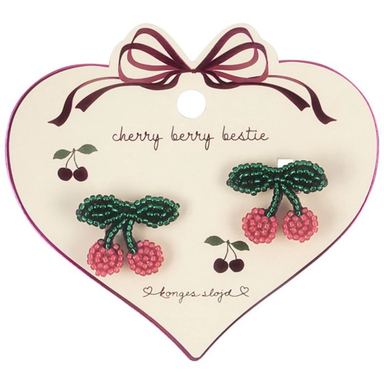 Konges Sl?jd Cherry 2 Pack Pearly Hair Clips Cherry