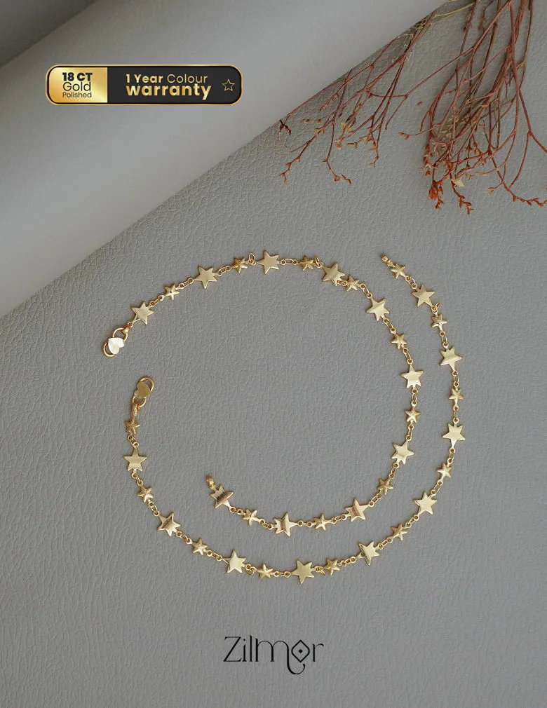 KT1011711 - Gold Plated  Pair Star Anklets