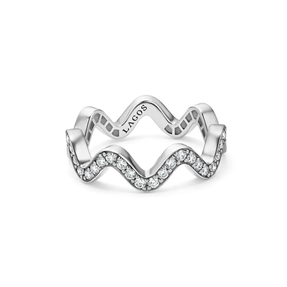 Lagos Caviar Spark Wave Diamond Eternity Ring
