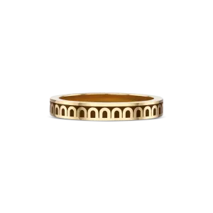 L'Arc de DAVIDOR Ring PM, 18k Yellow Gold with Cognac Lacquered Ceramic
