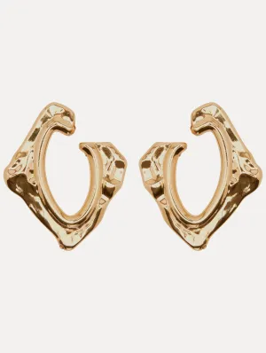 Large Abstract O Hoop Earrings
