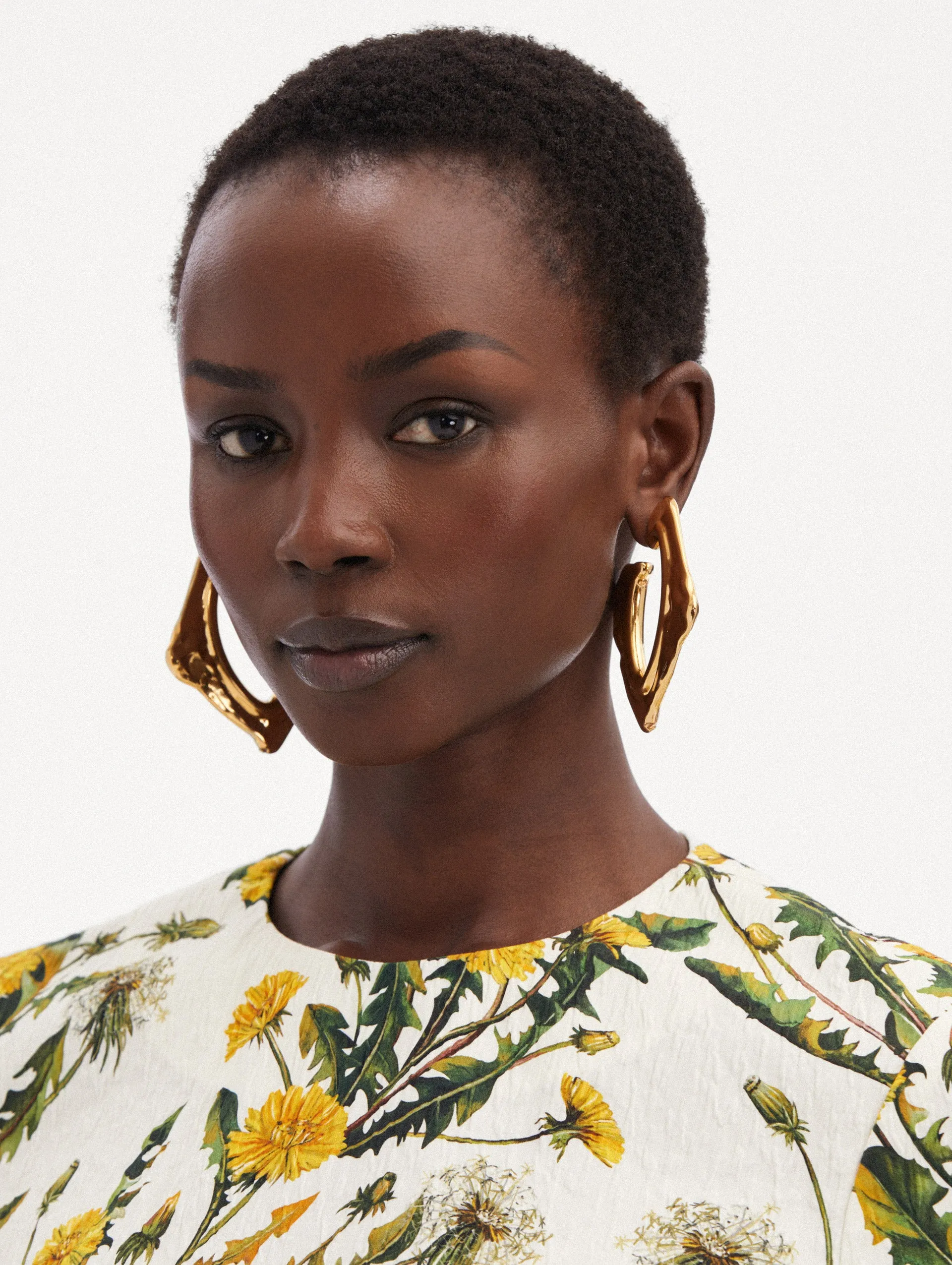 Large Abstract O Hoop Earrings