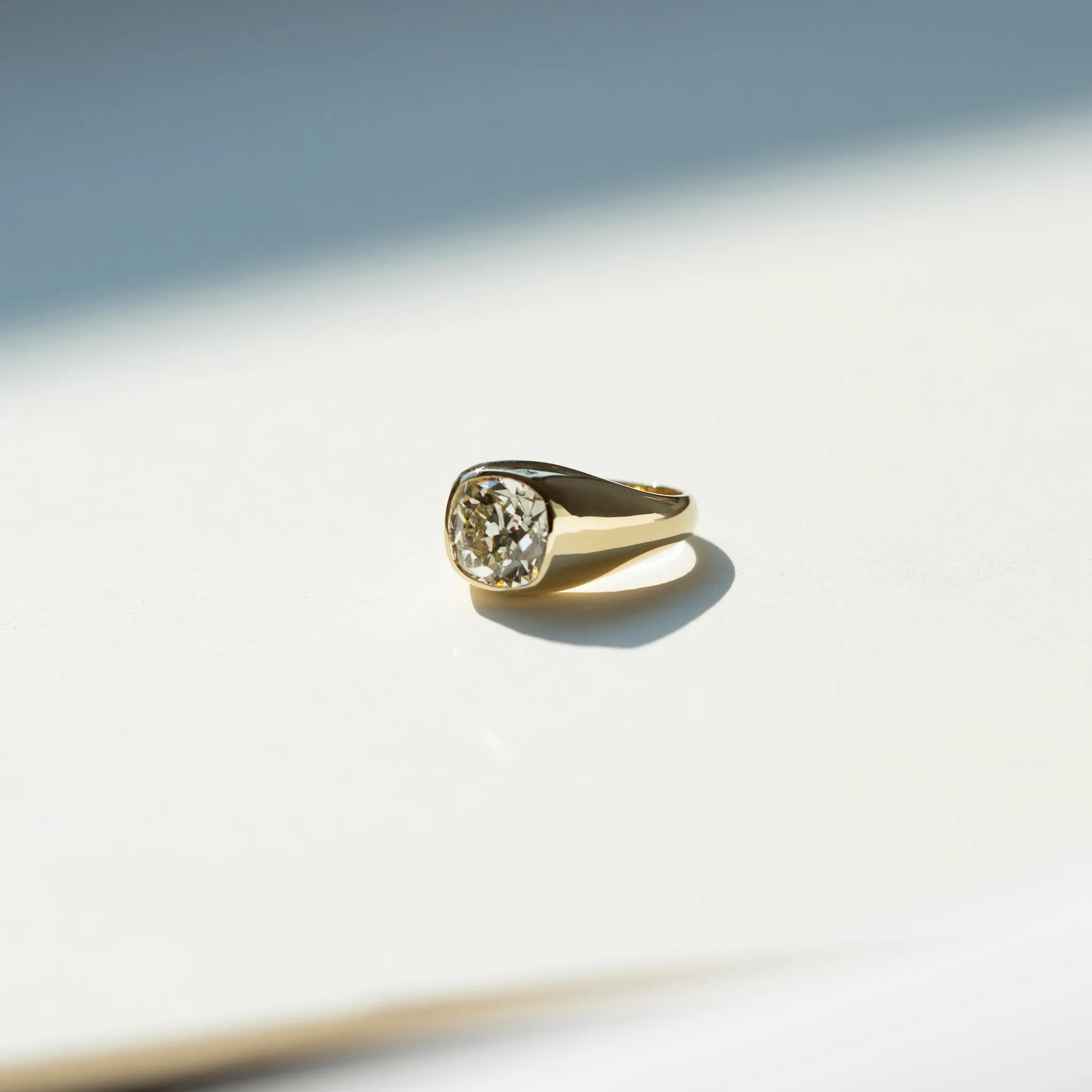 Large Diamond Signet Ring