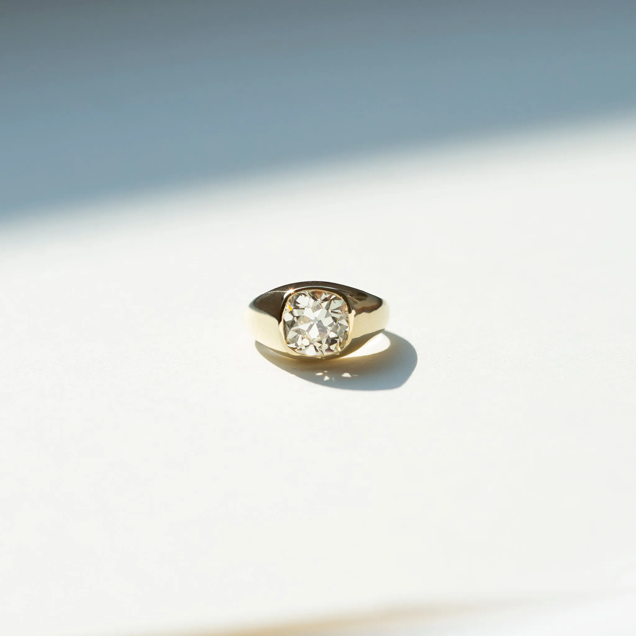 Large Diamond Signet Ring