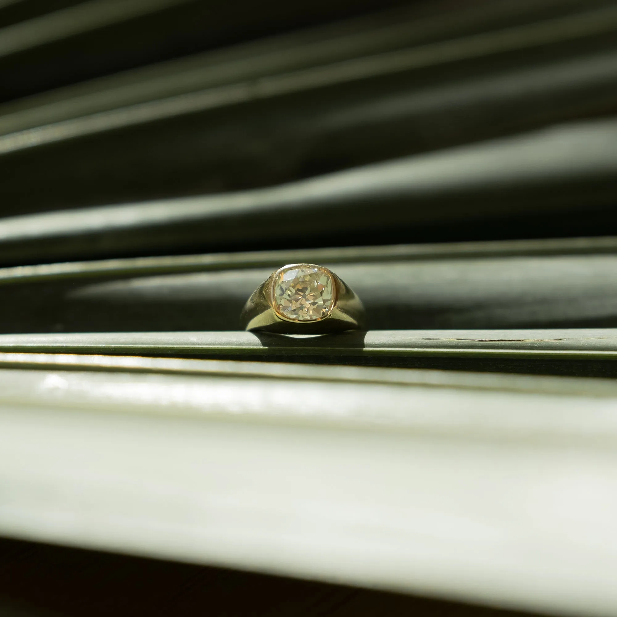 Large Diamond Signet Ring
