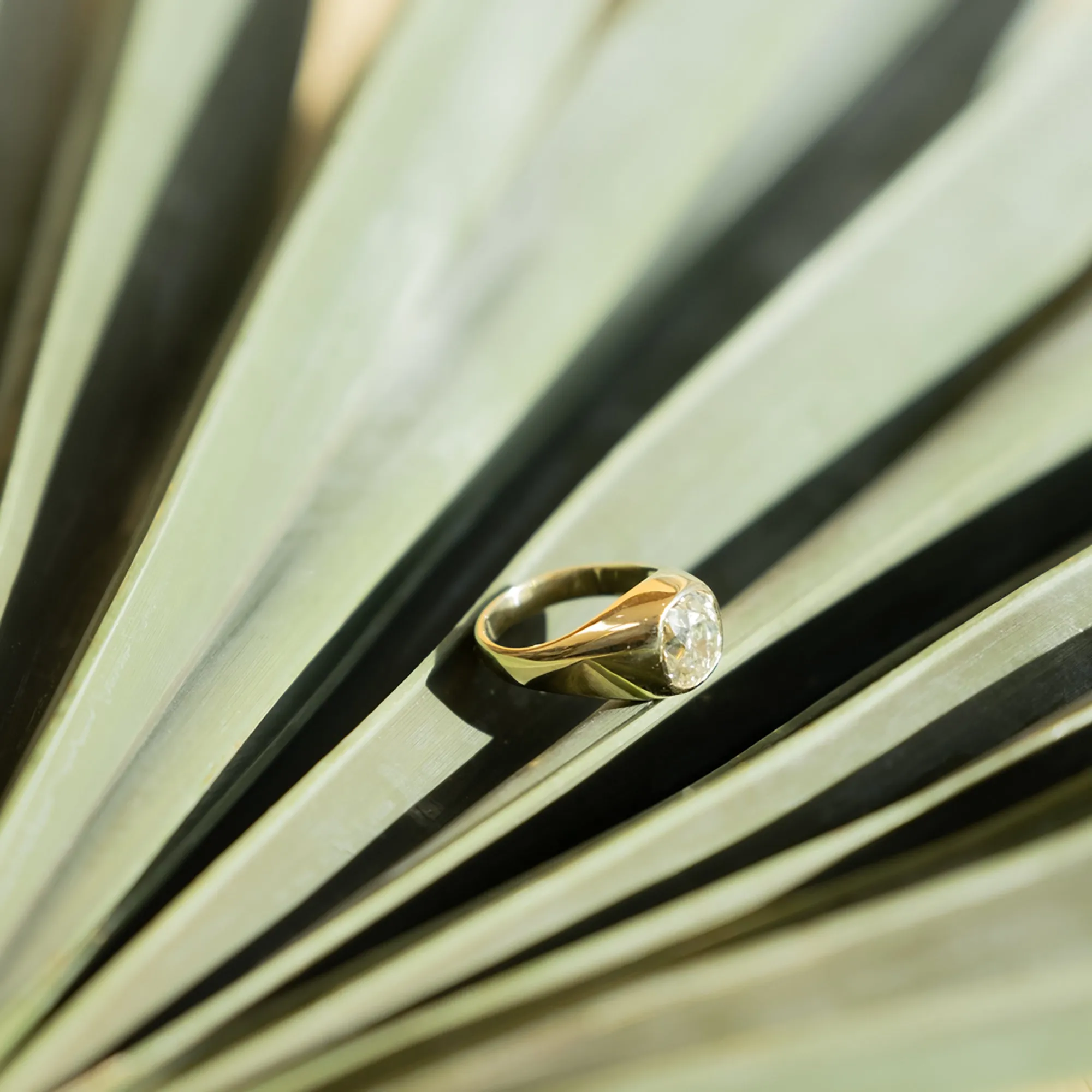 Large Diamond Signet Ring
