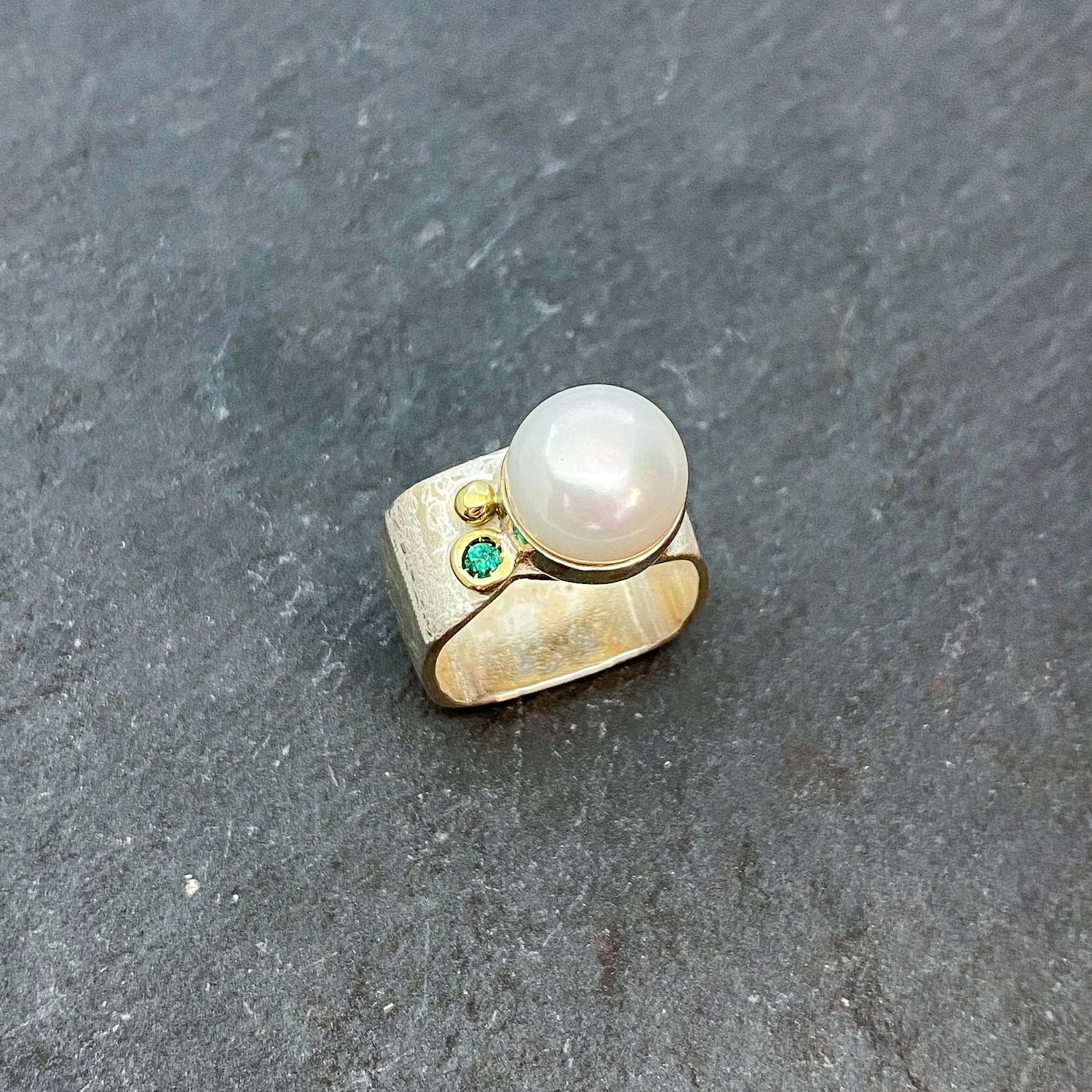 Large Mabe Pearl and Gold Ring