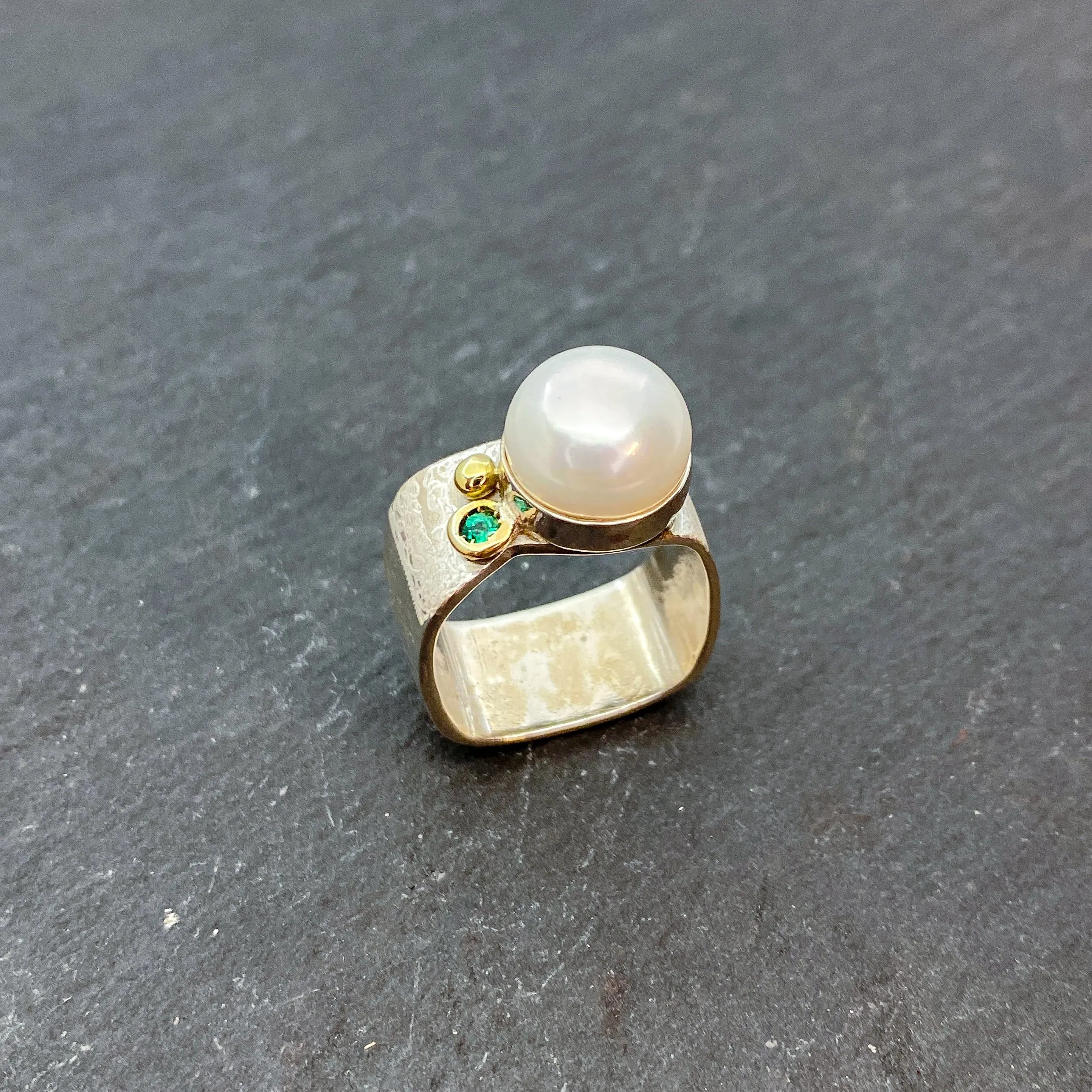 Large Mabe Pearl and Gold Ring