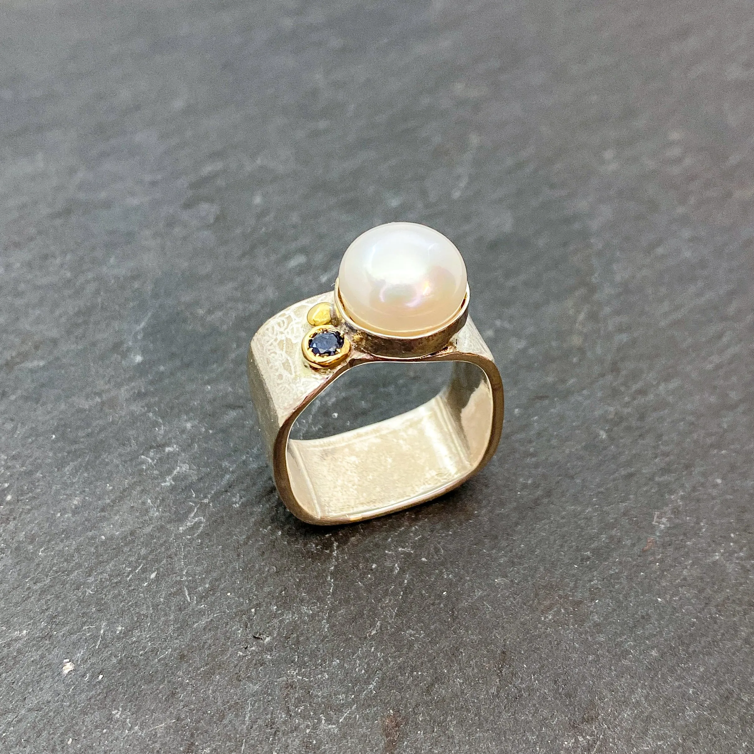 Large Mabe Pearl and Gold Ring