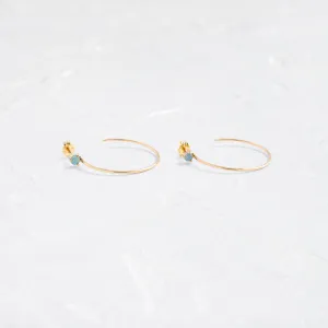 Large Opal Stud Hoops - In Stock