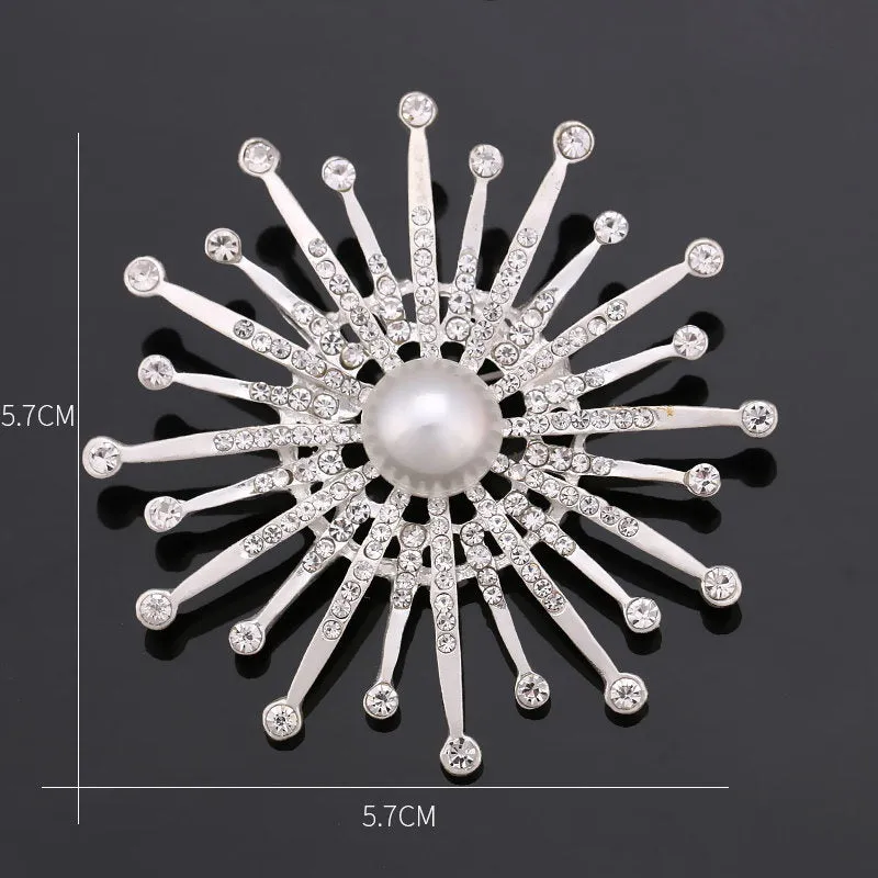 Large Rhinestone Starburst Brooch BR-103