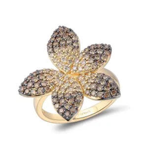 Le Vian Flower Ring featuring Chocolate Ombr Diamonds in 14K Honey Gold