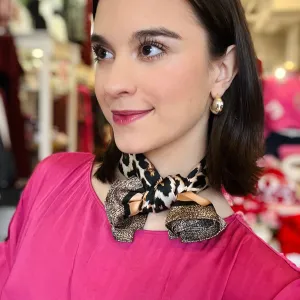 Leap Into Leopard Printed Satin Scarf