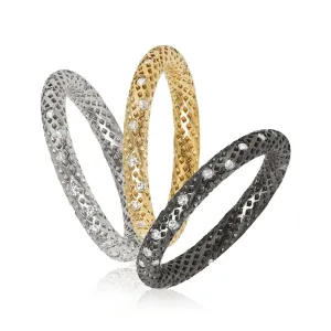Liza Beth Signature Textured Diamond Stacking Rings