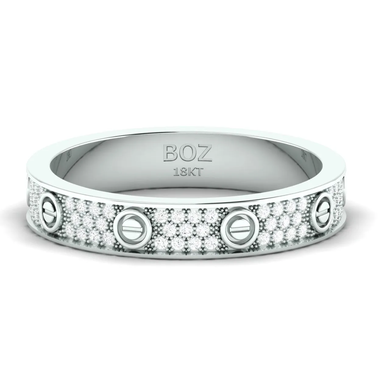 Love Inspired 4mm Natural Diamond Band in 18K Gold