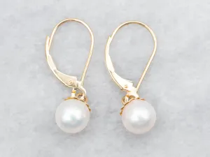 Luminous Saltwater Pearl Drop Earrings