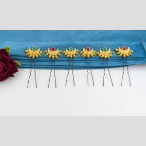 Manisha Jewellery Gold Plated Pota Stone And Pearls Hair Accessories