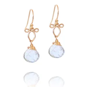 Mara - Moss Aquamarine, 14k Gold Filled Earrings
