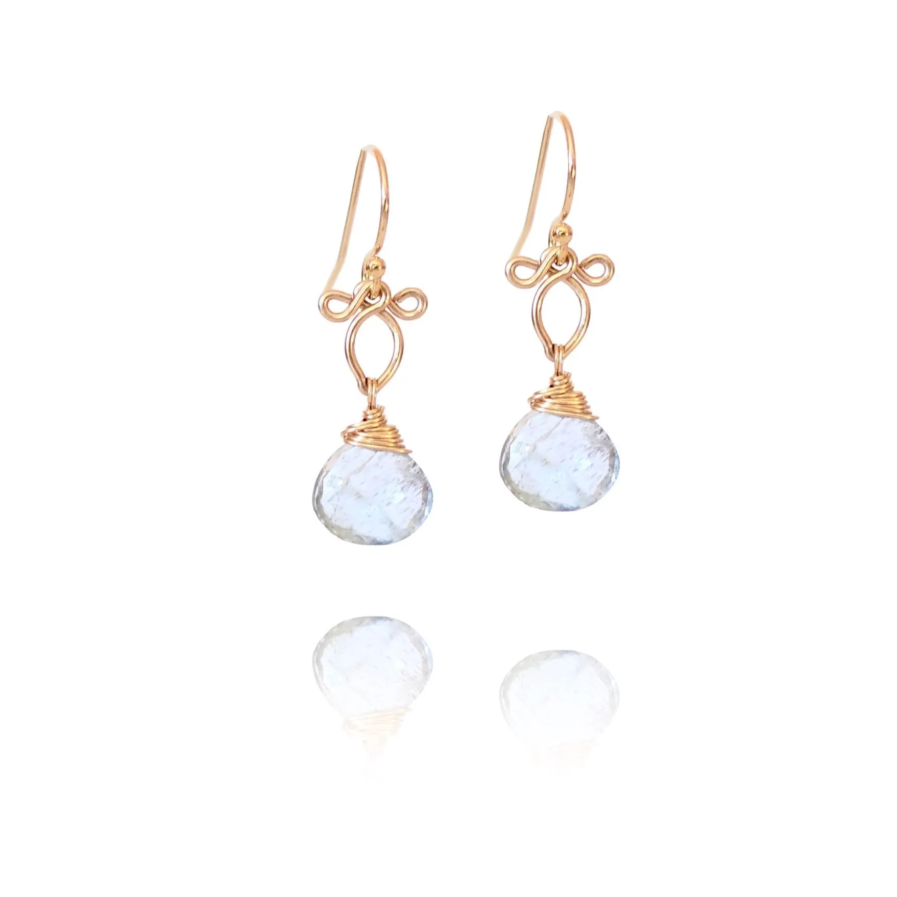 Mara - Moss Aquamarine, 14k Gold Filled Earrings