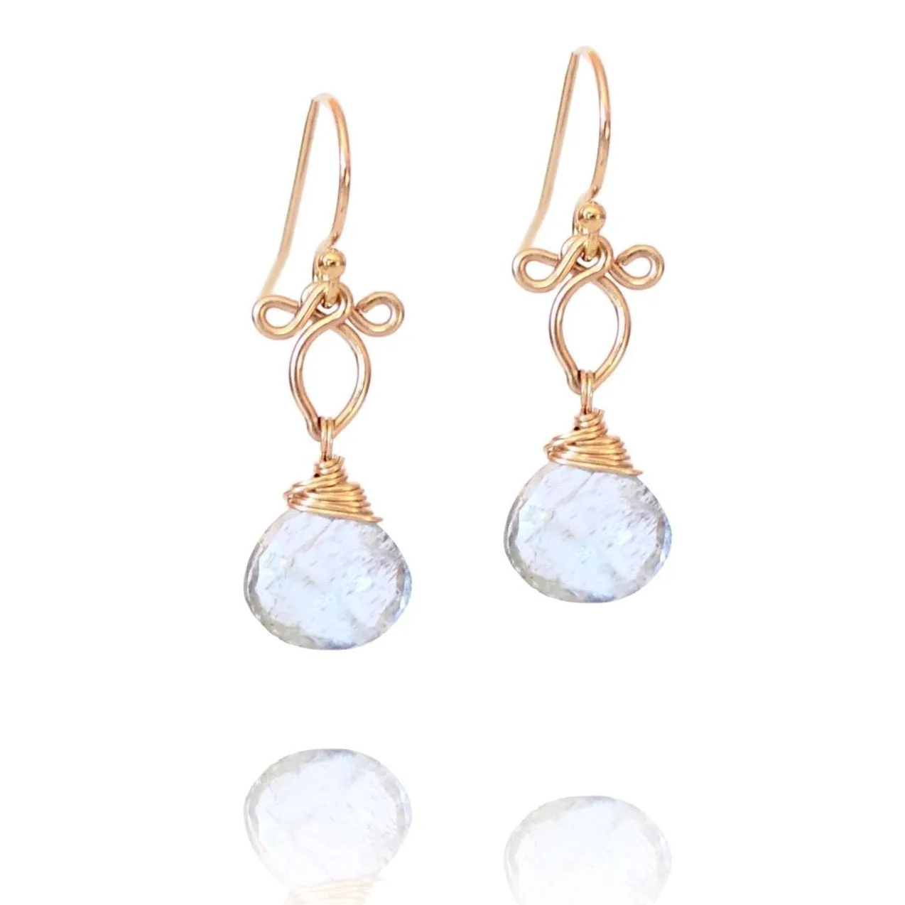 Mara - Moss Aquamarine, 14k Gold Filled Earrings