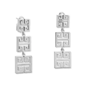 Meandros Triple Earrings Silver