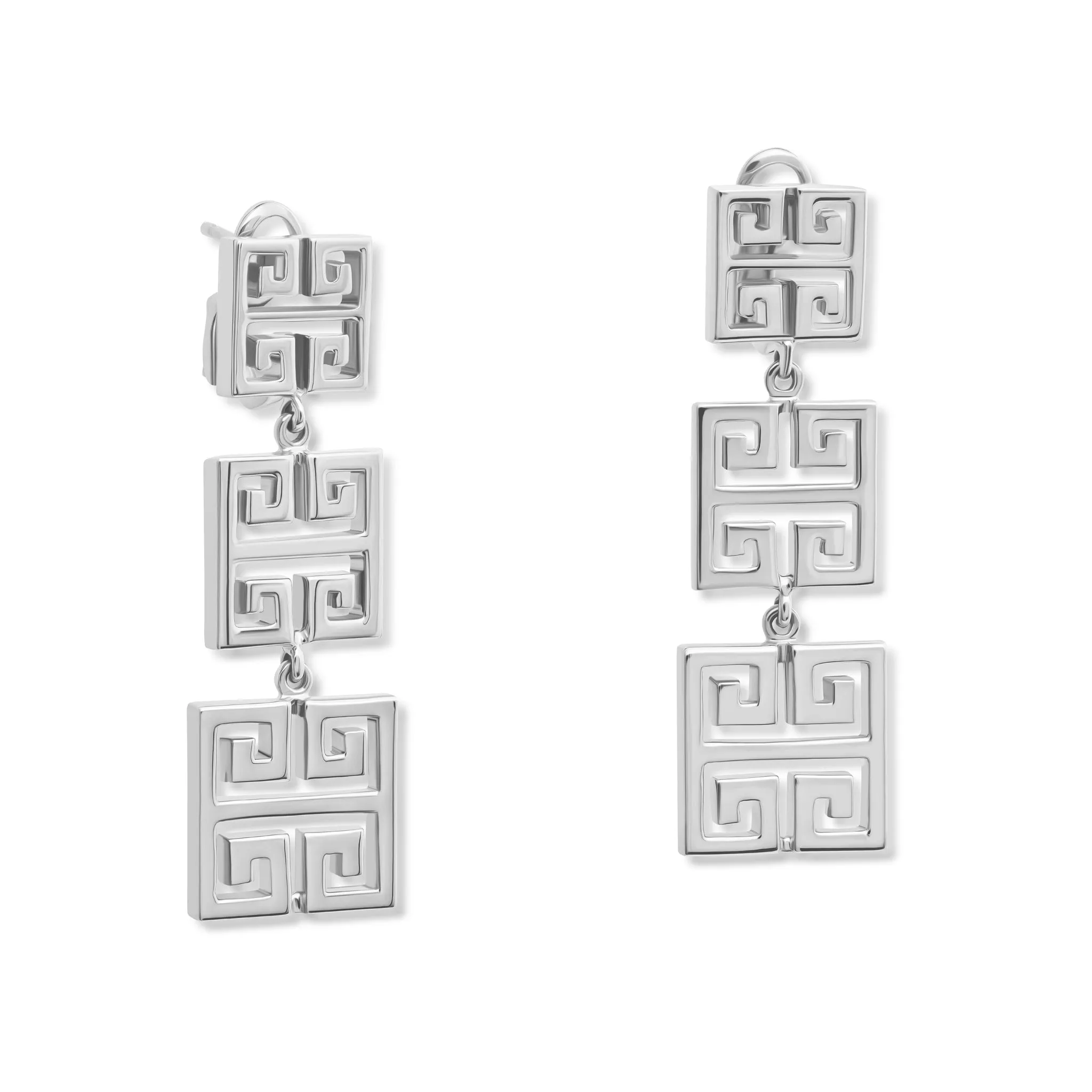 Meandros Triple Earrings Silver