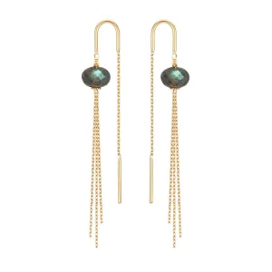 Medusa Threader Earrings Labradorite - 18k Gold