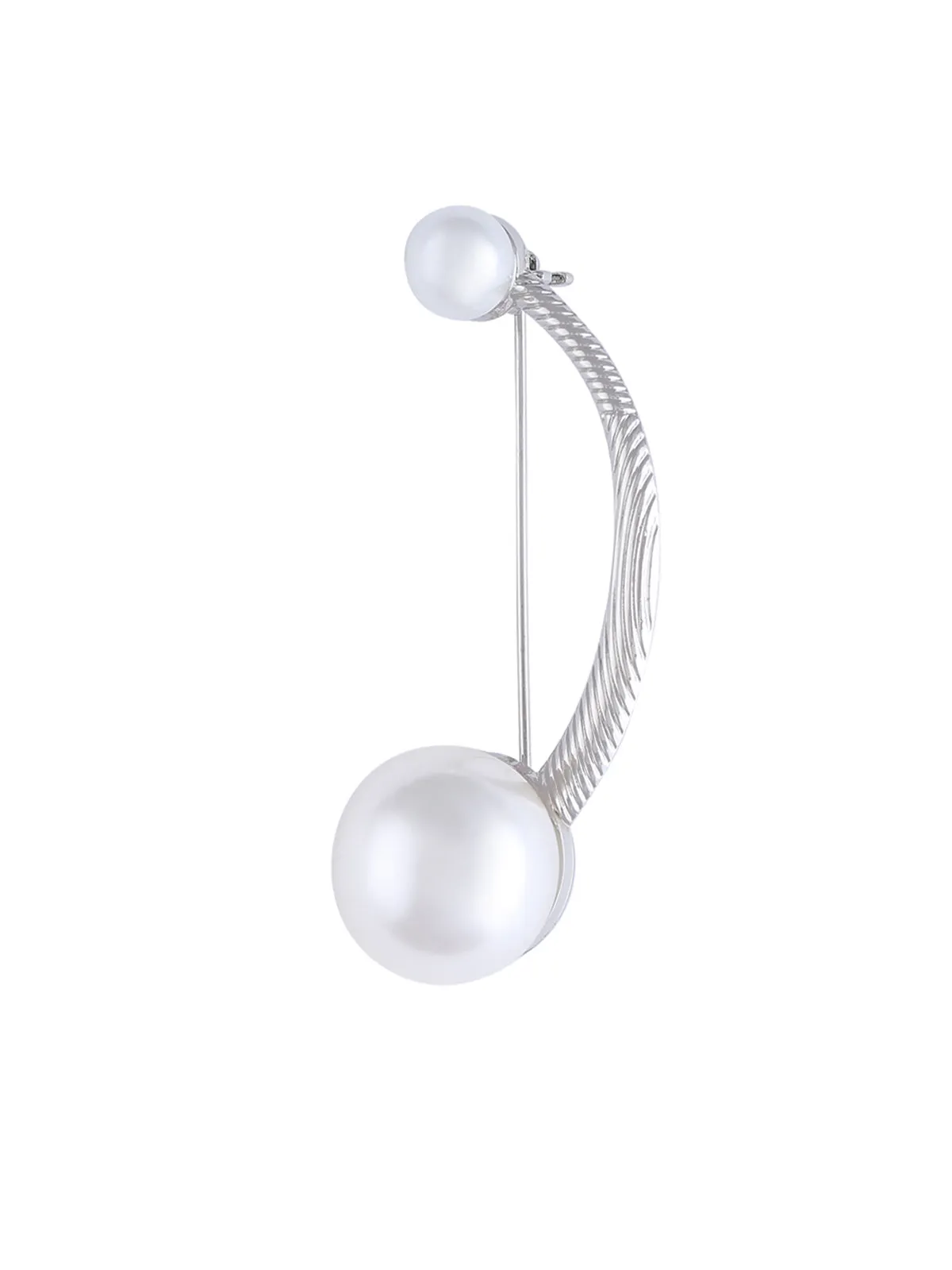 Mesmerising Silver Tone Pearl Brooch Pin